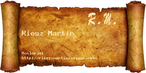 Riesz Martin névjegykártya