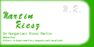 martin riesz business card